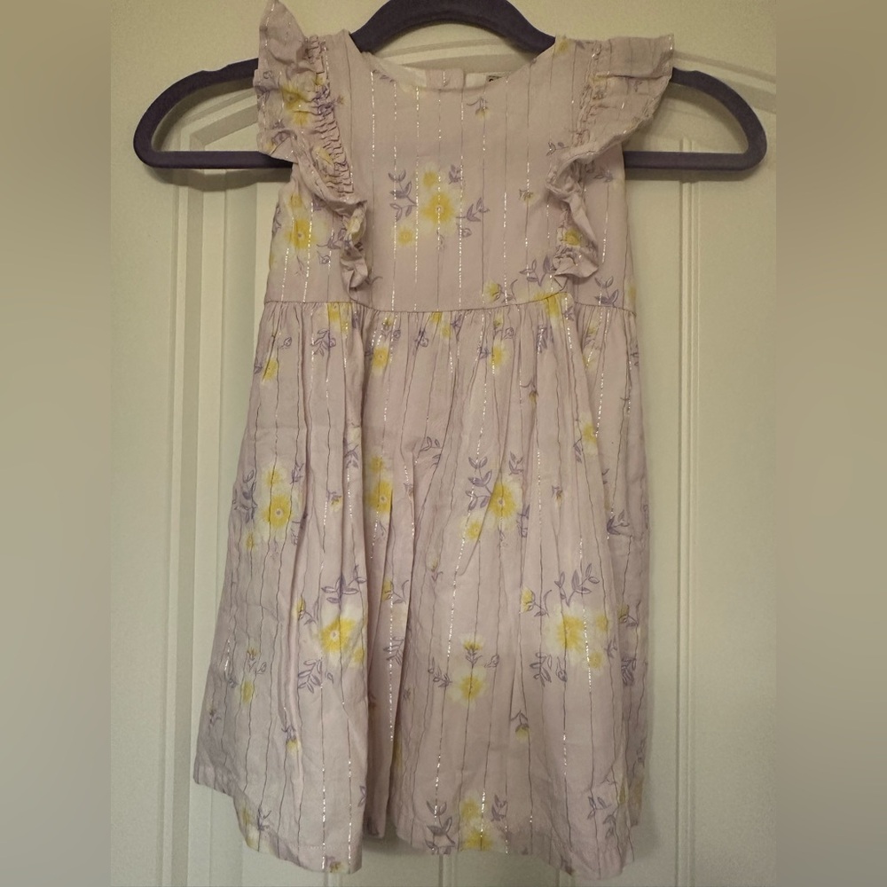 OshKosh B'gosh Purple Gray Pleated Ruffled Sundress